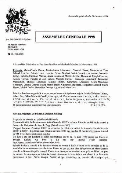 AG de Béthanie 10/98