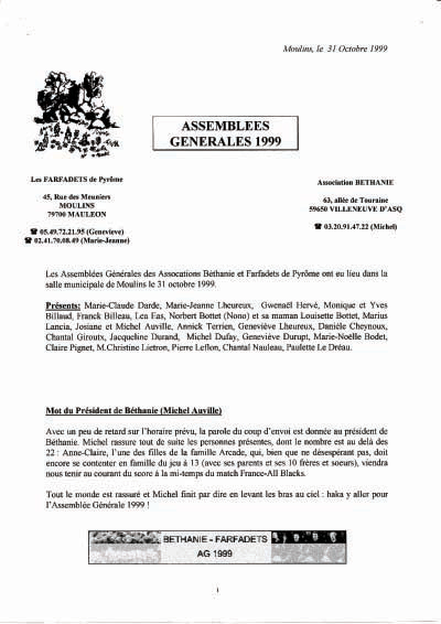 AG de Béthanie 10/99