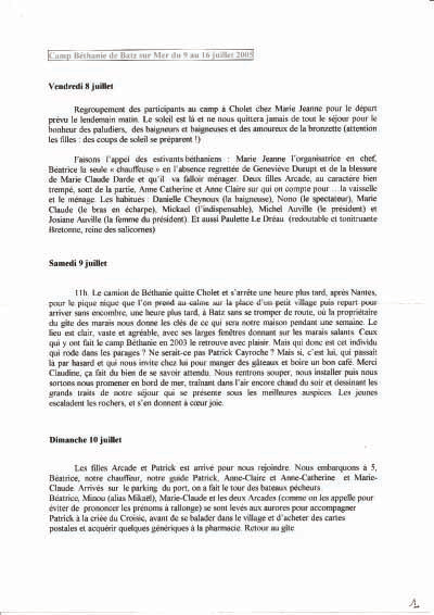 Compte-rendu du camp 