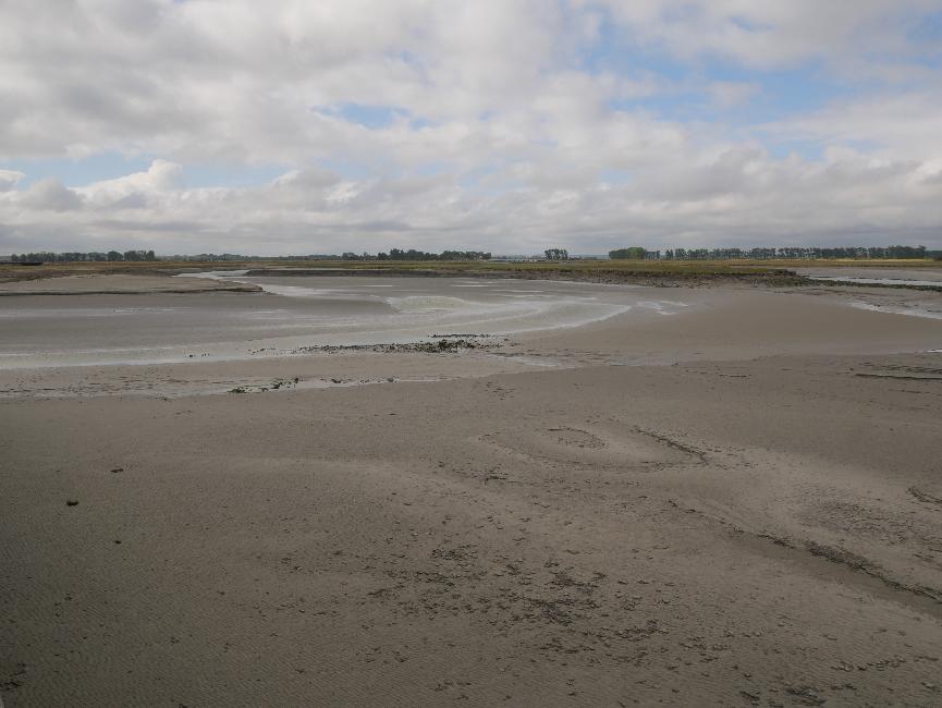 Le Couesnon depuis le pont passerelle du mont Saint-Michel
