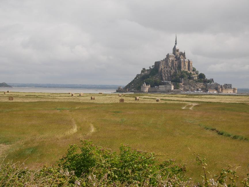 Les herbus et le mont-Saint-Michel depuis la digue