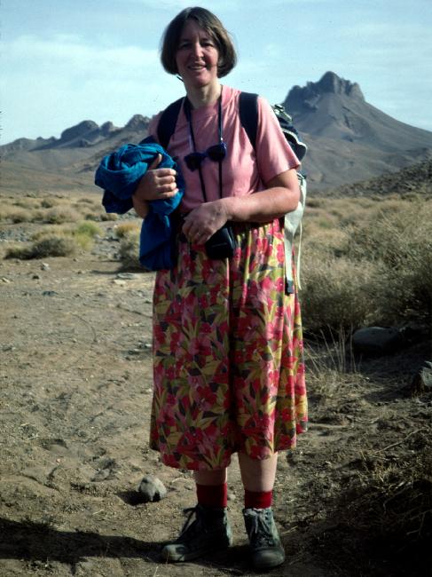 Michèle enlève le chèche pour la photo... 