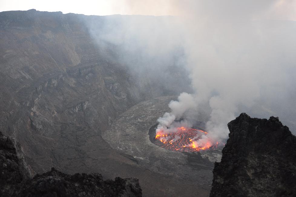 Première vision du lac de lave