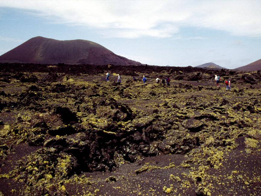 Balade à pied dans la Geria ; dur pour les semelles ! 