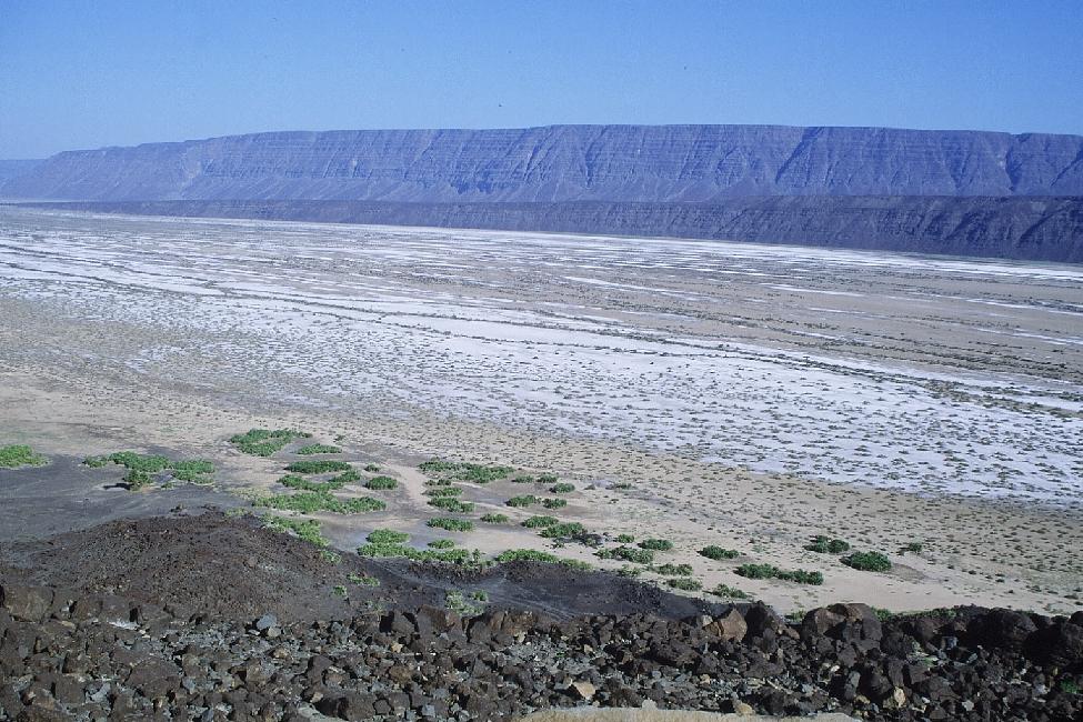 Le fond du rift est couvert de sels