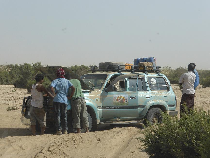 Panne dans le désert du Danakil