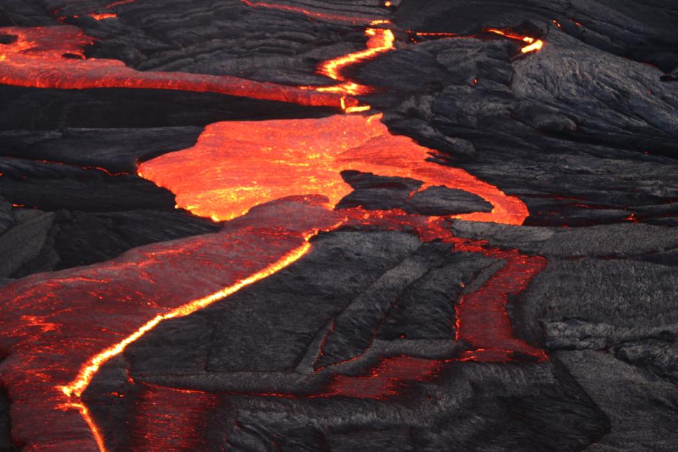 Le nouveau lac de lave, depuis notre point d'observation