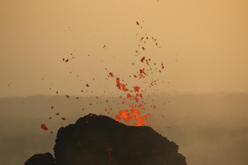 Le nouveau lac de lave, depuis notre point d'observation