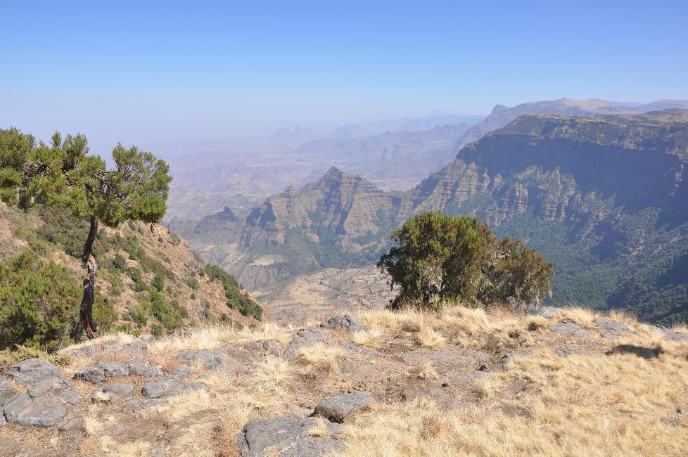 Balade dans le parc, le long des falaises de basalte