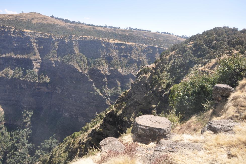 Balade dans le parc, le long des falaises de basalte