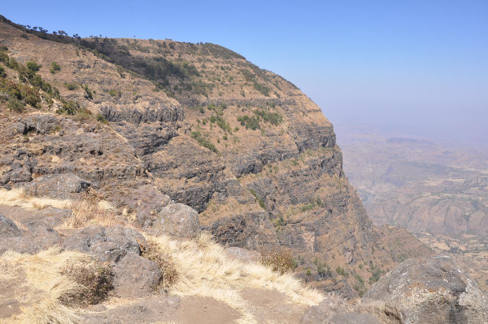 Balade dans le parc, le long des falaises de basalte