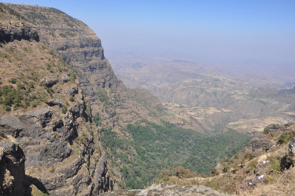 Balade dans le parc, le long des falaises de basalte