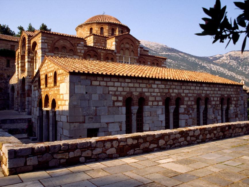 Monastère d'Hossios Loukas (XIème siècle), l'un des plus beaux monuments byzantins de Grèce