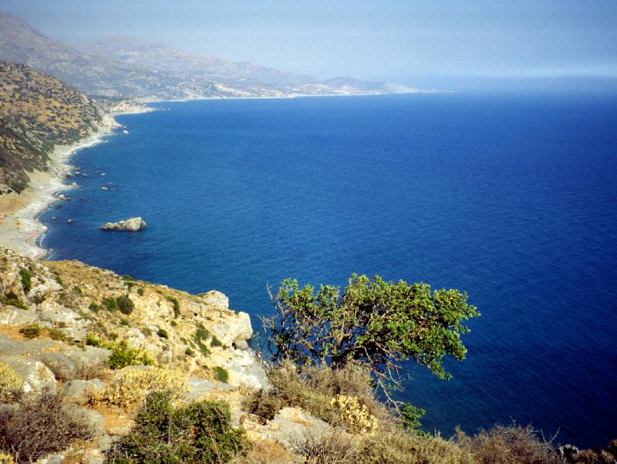 A proximité du monastère de Préveli (Sud de l'île)