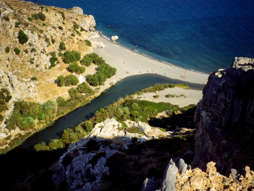 Embouchure de la rivière Kourtaliotiko, près du monastère de Préveli