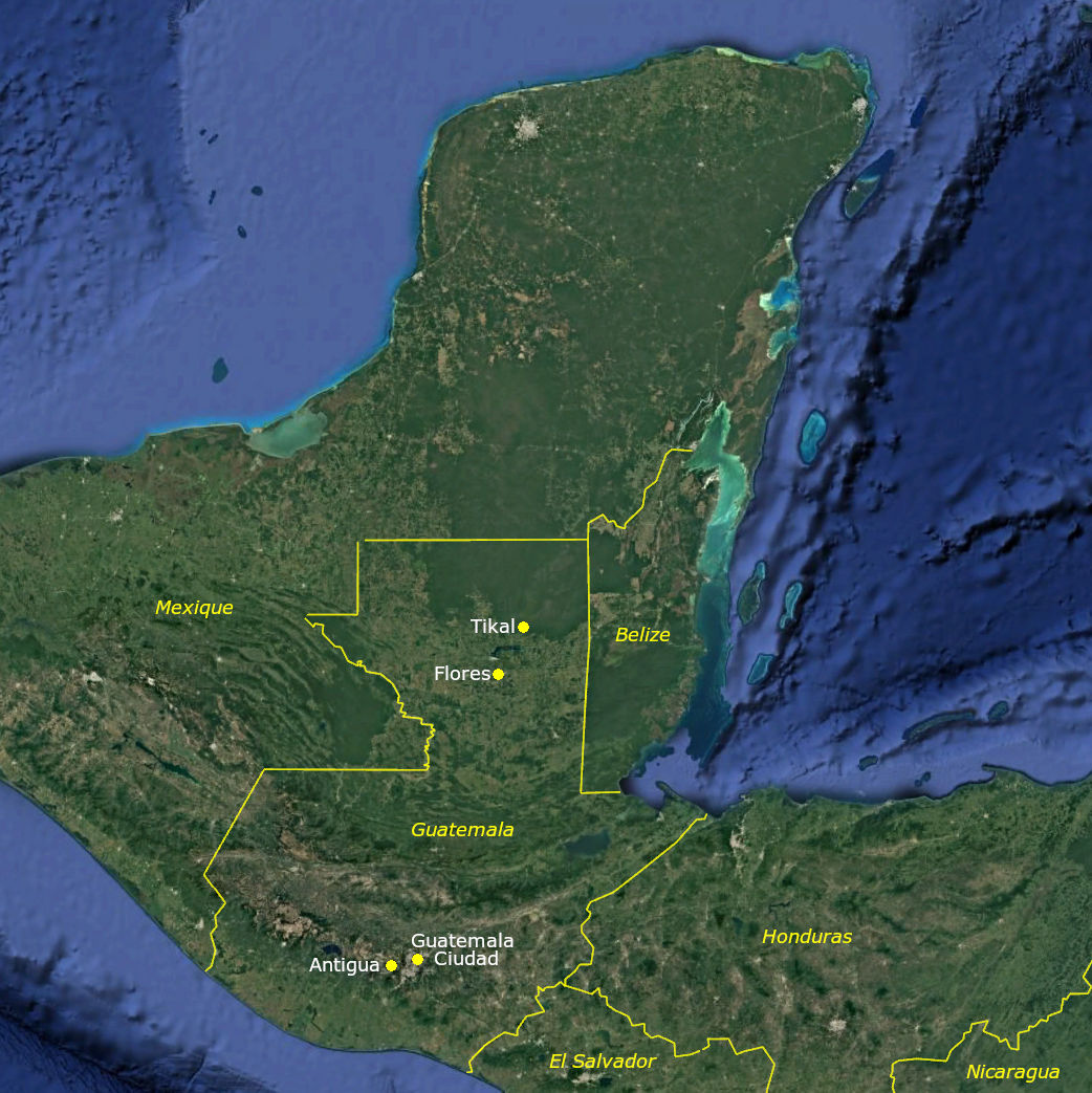 Carte du Guatemala