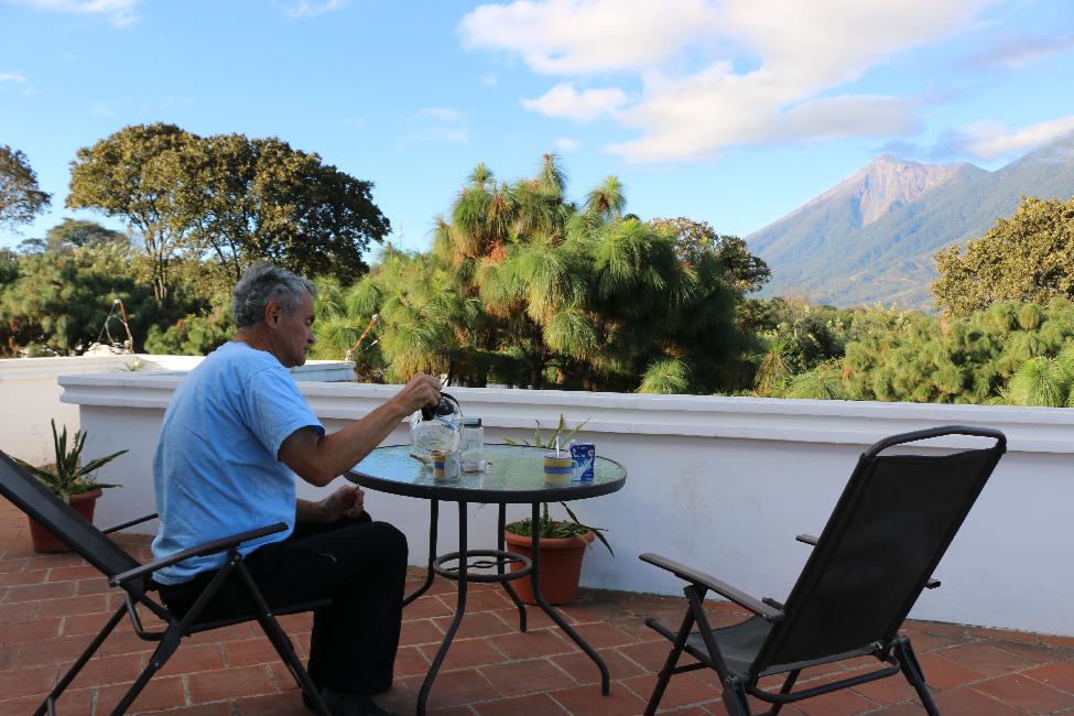 Observation matinale du volcan