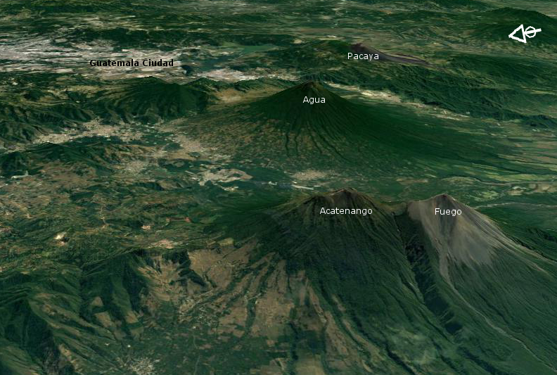 Carte des volcans survolés