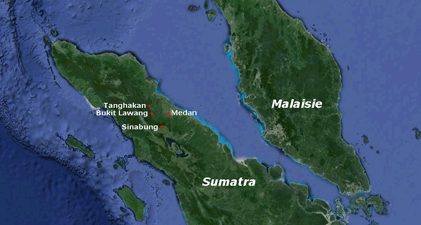 Carte du parc de Gunung Leuser