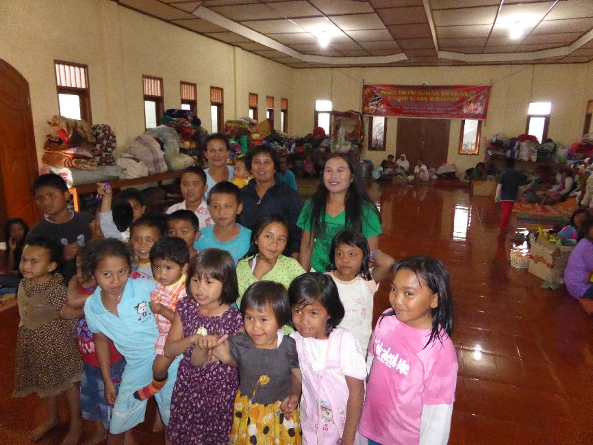 Un des centres de réfugiés de Berastagi