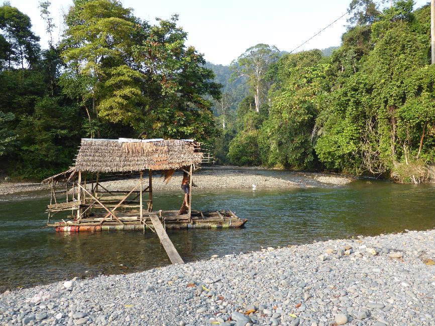 Le bac, au pied du lodge