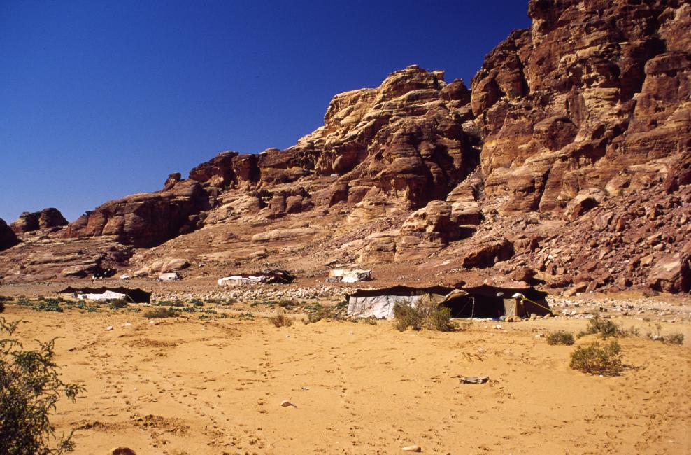 Campement Bédouin, près de Pétra ; le 4*4 a remplacé le chameau