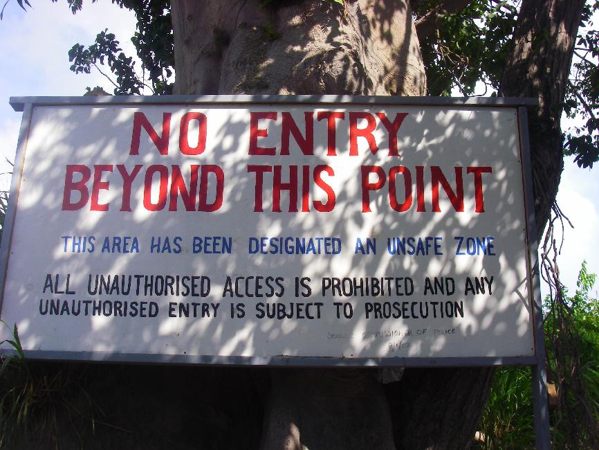 Limite de la zone d'exclusion