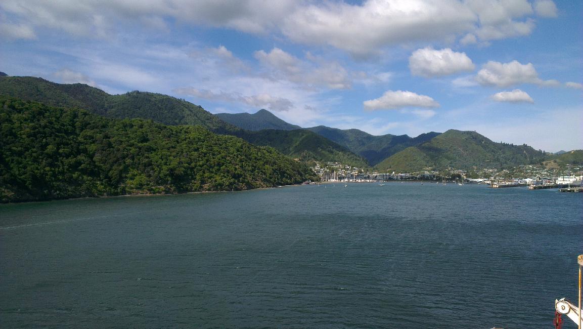 Traversée entre Wellington et Picton ; arrivée à Picton