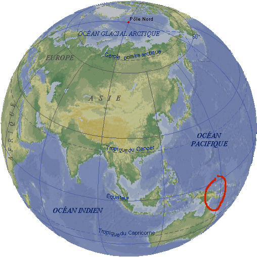 La Papouasie sur le globe