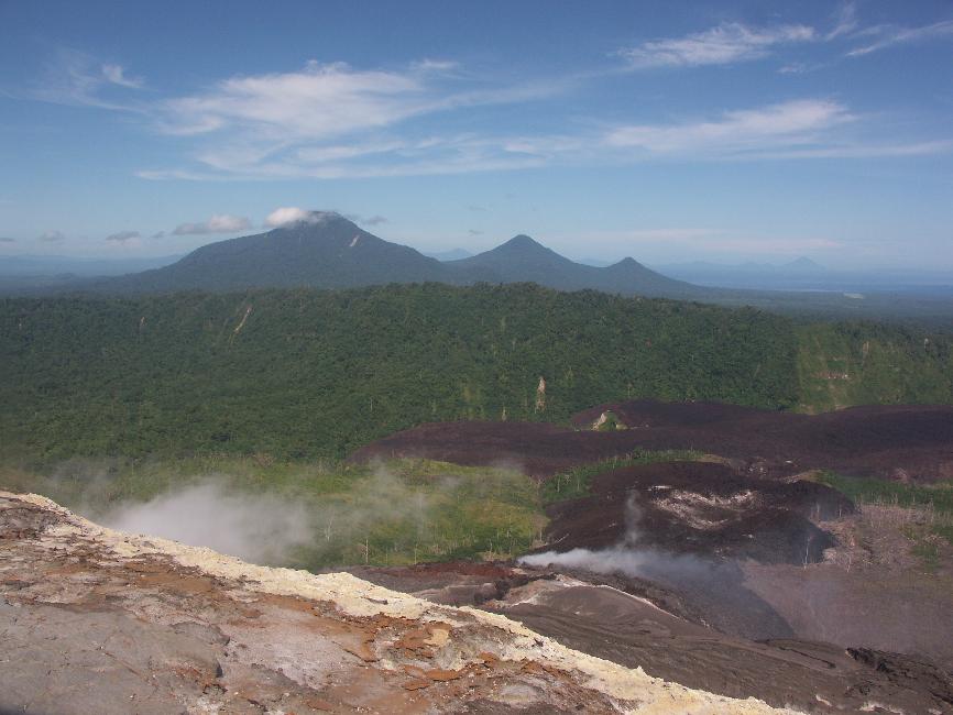 Vue sur la fissure et les coulées de 2003