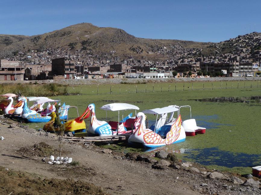 Puno ; pédalos sur le port