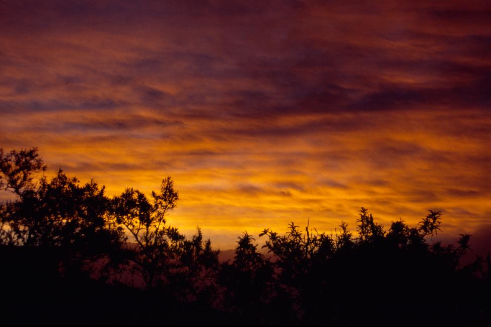 Coucher de soleil au gîte du volcan