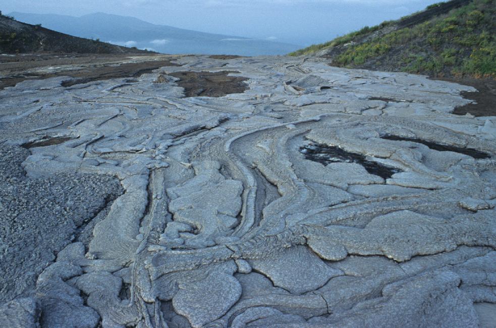 Coulée de lave encore chaude